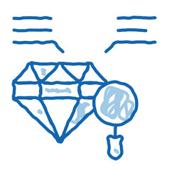 Inspection Study Diamond Stone Doodle Icon Hand