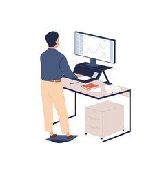 Male Employee Behind Ergonomic Furniture Working