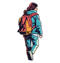 One Person Walking With Backpack