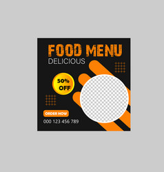 Super Delicious Food Menu Square Banner