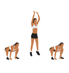 Woman Doing Frog Jumps Exercise Flat