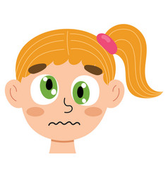 Confused Girl Face Little Dizzy Kid Clipart