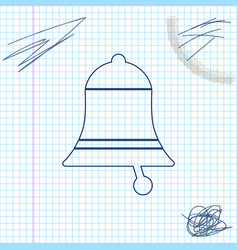 Ringing Bell Line Sketch Icon Isolated On White