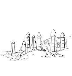 Sketch Of Phallic Rock Formations In Cappadocia