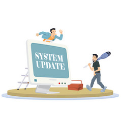 System Update Concept Men Repair Computer