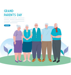 Banner Happy Grand Parents Day With Old People