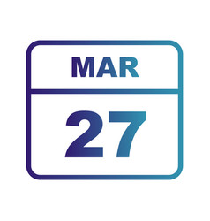 March 27th Date On A Single Day Calendar