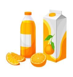 Orange Juice In Carton And Bottle As Finished