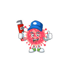 Smart Plumber Worker Coronavirus Emergency Cartoon