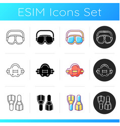 Swimming Pool Supplies Icons Set