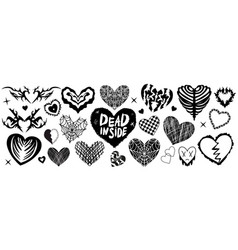 Y2k 2000s Cute Emo Goth Hearts Stickers Tattoo