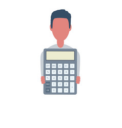 Businessman Or Clerk Holds A Calculator Male