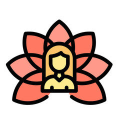 Lotus Relax Icon Flat