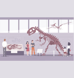 Paleontological Museum With Dinosaur Skeletons