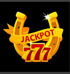 Jackpot Symbol 777 And Golden Horseshoe For Game