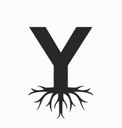 Root Logo On Letter Y Ecology Roof Symbol Template