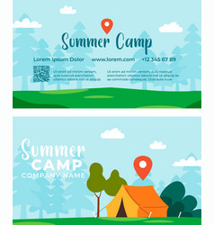 Summer Camp Business Visiting Cards With Contacts