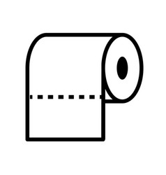 Toilet Paper Icon With Cutout Line