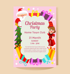 Christmas Party Poster With Santa Elf