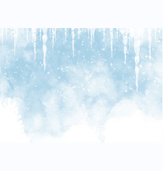 Christmas Winter Background With Snow And Icicles