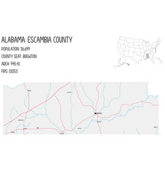 Map Of Escambia County In Alabama Usa