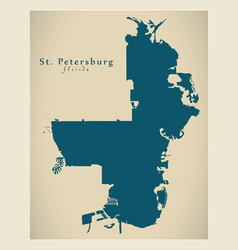 Modern City Map - St Petersburg Florida City