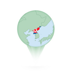 North Korea Map Stylish Location Icon With