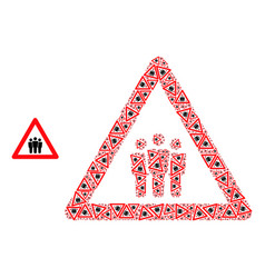 People Warning Fractal Collage Of Warning