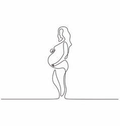 Pregnant Girl One Continuous Line Drawing