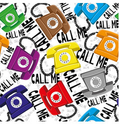 Seamless pattern with retro phones Royalty Free Vector Image