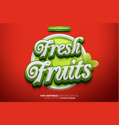 Green Fresh Fruits 3d Editable Text Effect Style