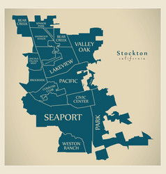 Modern City Map - Stockton California City