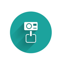 White Action Extreme Camera Icon Isolated With