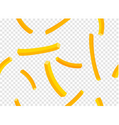 Falling French Fries On Transparent Background