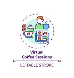 Virtual Coffee Sessions Concept Icon