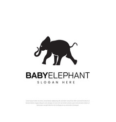 Baby Elephant Logo Running Elephant Silhouette