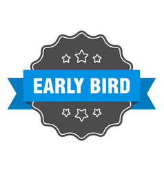 Early Bird Blue Label Bird Isolated Seal