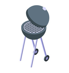 Grill Cart Icon Isometric Fire Master