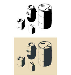 Industrial Barrels And Canisters Set