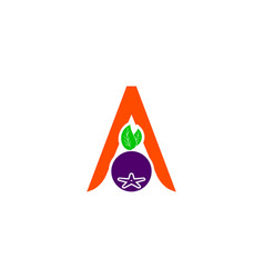 Letter A With Aronia Berry Logo Concept