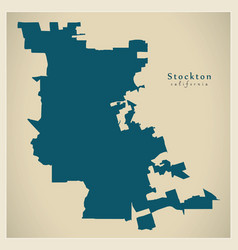 Modern City Map - Stockton California City