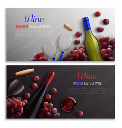 Wine Realistic Horizontal Banners