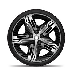 Aluminum Wheel Car Black Hexagon Mesh Pattern