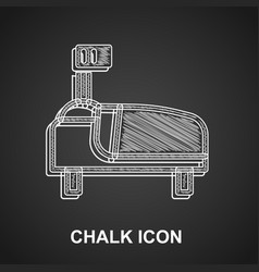 Chalk Hospital Bed Icon Isolated On Black