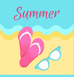 Hot Summer Poster With Slide Sandals Flip-flops