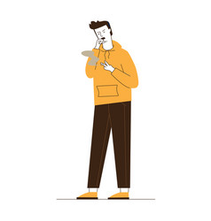 Male Smoker Coughing