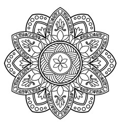 Mandala Outline Pattern In Ancient Art Style