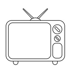 Old Tv Outline On White Background