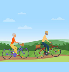 A Senior Couple Riding The Bikes