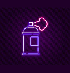 Glowing Neon Line Paint Spray Can Icon Isolated